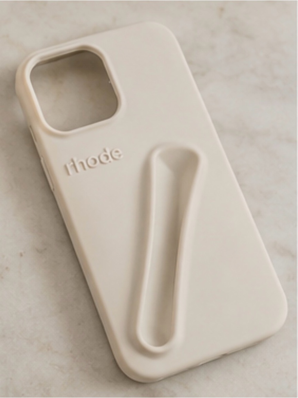 MViral Rhode Lip Case | Neutral grey Silicone iPhone Case - Picture 4 of 5